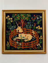 Load image into Gallery viewer, 1970's Framed Unicorn Needlepoint