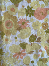 Load image into Gallery viewer, 1960's Linen Tablecloth in Mod Yellow Floral Pattern