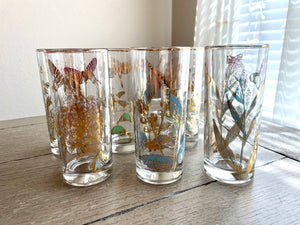 Vintage Botanical Tumblers with Caddy