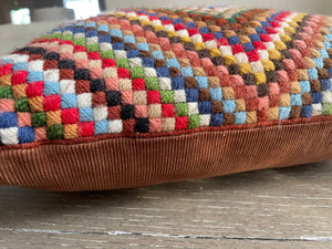 Multi-Colored/ Brown Corduroy Pillow
