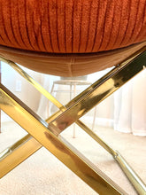 Load image into Gallery viewer, MCM Milo Baughman for Cal-Style Brass and Wood Director Chair
