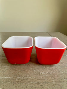 1950’s Red Pyrex ‘Refrigerator Dishes’