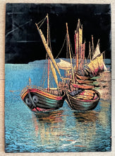 Load image into Gallery viewer, Velvet Painting of Ships on the Water