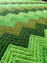Load image into Gallery viewer, Green Chevron Afghan
