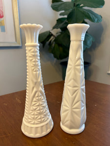 Milk Glass Vase Set