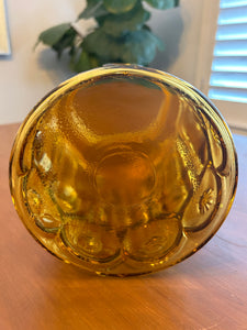 Large L.E. Smith 'Moon and Stars' Amber Canister