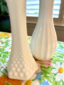 Milk Glass Vase Set