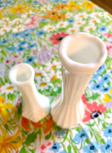 Milk Glass Vase Set