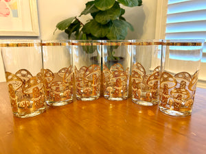 Gold Mushroom Highball Glasses by Culver