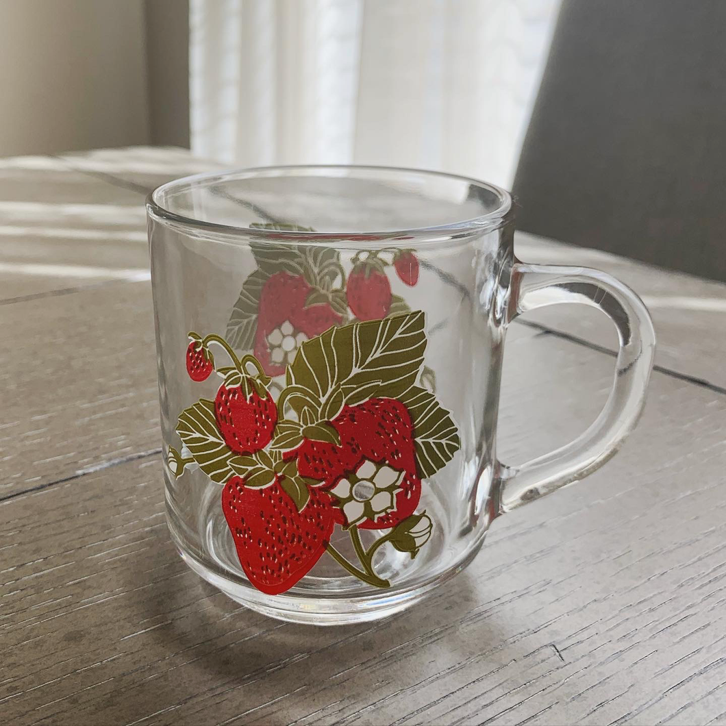 Glass Strawberry Mugs