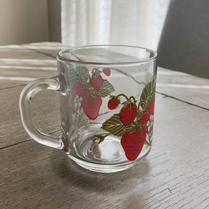 Glass Strawberry Mugs