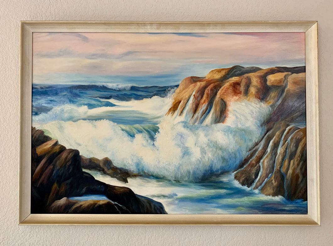 Framed Seascape Painting by WM B. Cade
