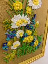 Load image into Gallery viewer, Floral Crewel Embroidery Wall Hanging- 1970&#39;s
