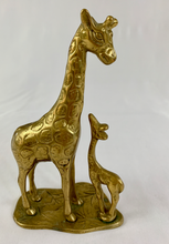 Load image into Gallery viewer, Brass Giraffes- Mom and Baby
