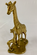 Load image into Gallery viewer, Brass Giraffes- Mom and Baby
