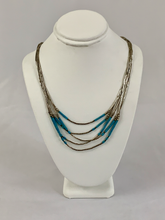 Load image into Gallery viewer, Handmade Silver and Turquoise Beaded Necklace
