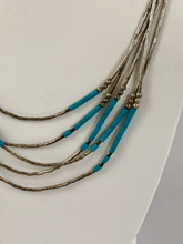 Load image into Gallery viewer, Handmade Silver and Turquoise Beaded Necklace
