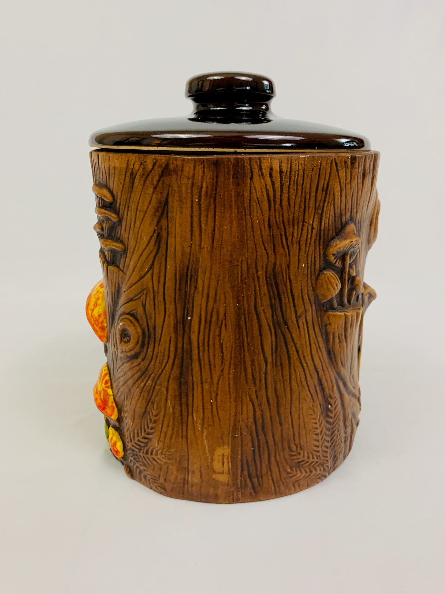 Vintage Flip Top Canning Jar Large Canister With Mushrooms 