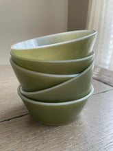 Load image into Gallery viewer, Olive Green Federal Glass Custard Bowls
