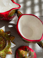 Load image into Gallery viewer, Strawberry Cream &amp; Sugar Set with Jam Jar and Spoon Rest
