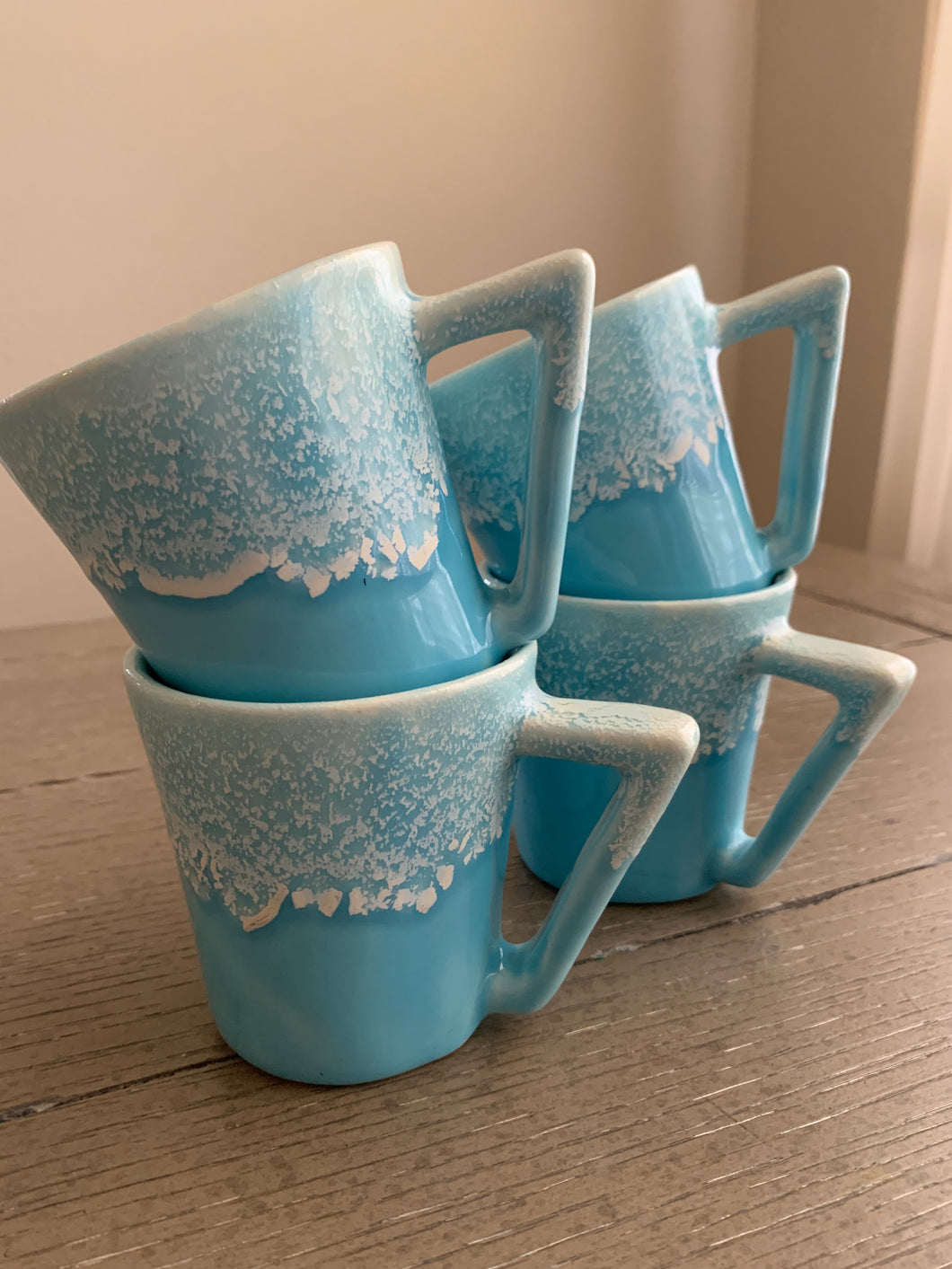MCM Winart Pottery Mugs with Cream & Sugar Set