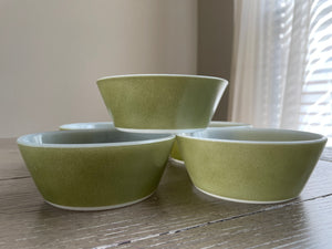 Olive Green Federal Glass Custard Bowls