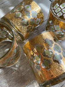22kt Gold Rocks Glasses by Culver