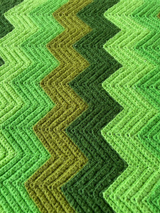 Green Chevron Afghan