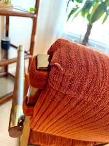 MCM Milo Baughman for Cal-Style Brass and Wood Director Chair