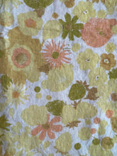 Load image into Gallery viewer, 1960&#39;s Linen Tablecloth in Mod Yellow Floral Pattern
