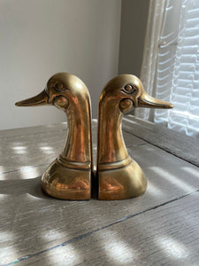 Brass Duck Bookends