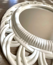 Load image into Gallery viewer, White Faux Wicker Mirror- Oval
