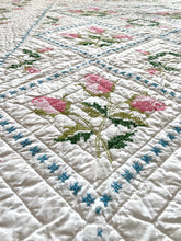 Load image into Gallery viewer, Embroidered Roses Twin Quilt
