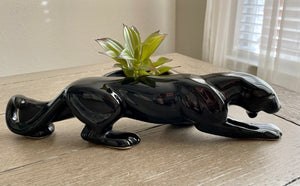 Ceramic Black Panther Planter