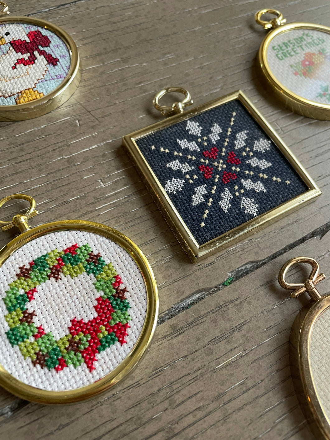 Vintage Cross Stitch Ornaments