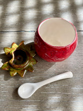 Load image into Gallery viewer, Strawberry Cream &amp; Sugar Set with Jam Jar and Spoon Rest
