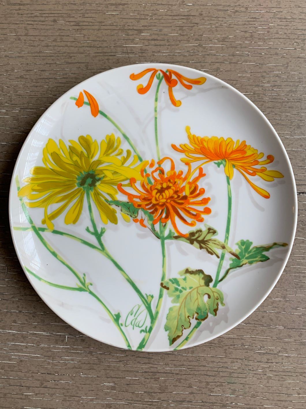 Vintage 'Chrysanthemum' Plate by Seymour Mann Inc.- Art by Eda Mann