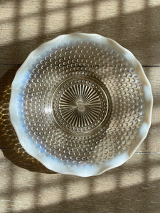 Hobnail Moonstone Glass Bowl