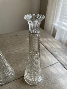 Vintage Etched Glass Vases