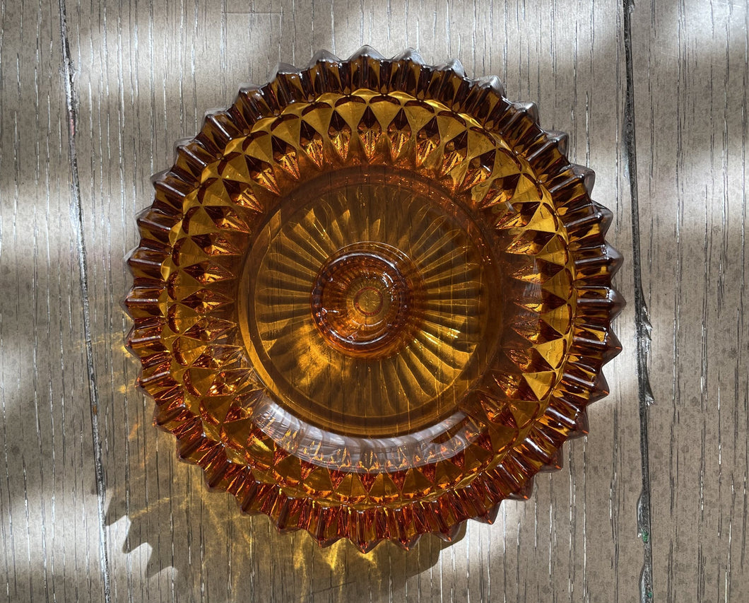 Amber Candle Holder Dish