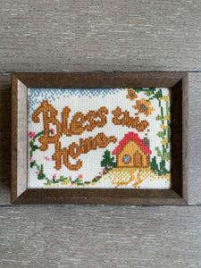 ‘Bless This Home’ Framed Embroidery