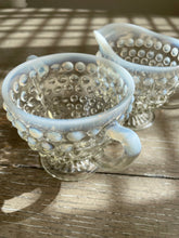 Load image into Gallery viewer, Moonstone Hobnail Cream &amp; Sugar Set
