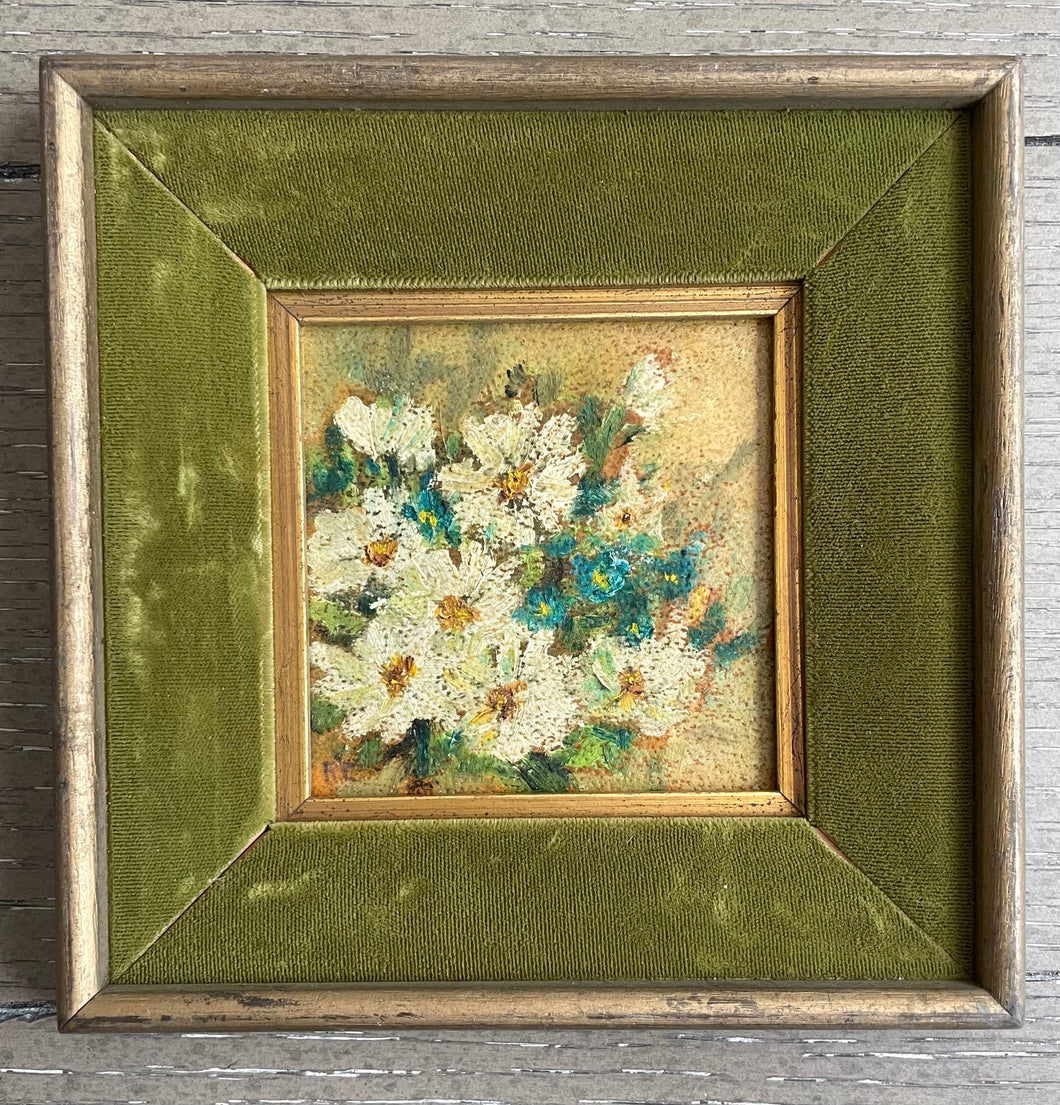 Original Daisy Painting with Velvet Frame