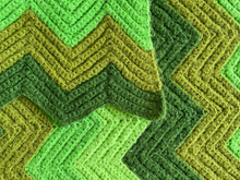 Load image into Gallery viewer, Green Chevron Afghan
