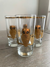 Load image into Gallery viewer, 22 KT Gold Owl Highball Glasses by Culver
