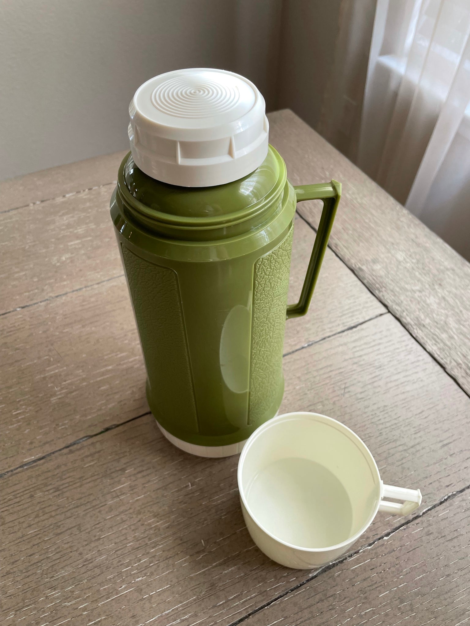 Vintage Green Thermos –