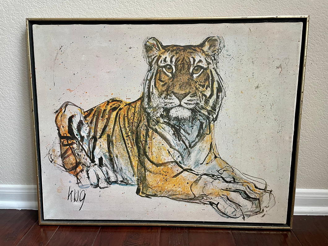 Fritz Hug Tiger Lithograph/Print- 1971