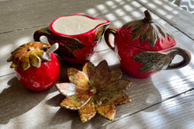Load image into Gallery viewer, Strawberry Cream &amp; Sugar Set with Jam Jar and Spoon Rest
