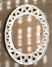 Load image into Gallery viewer, White Faux Wicker Mirror- Oval
