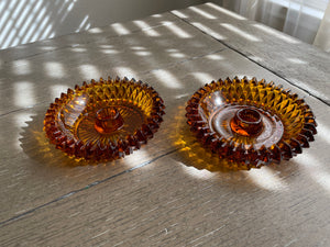 Amber Candle Holder Dish